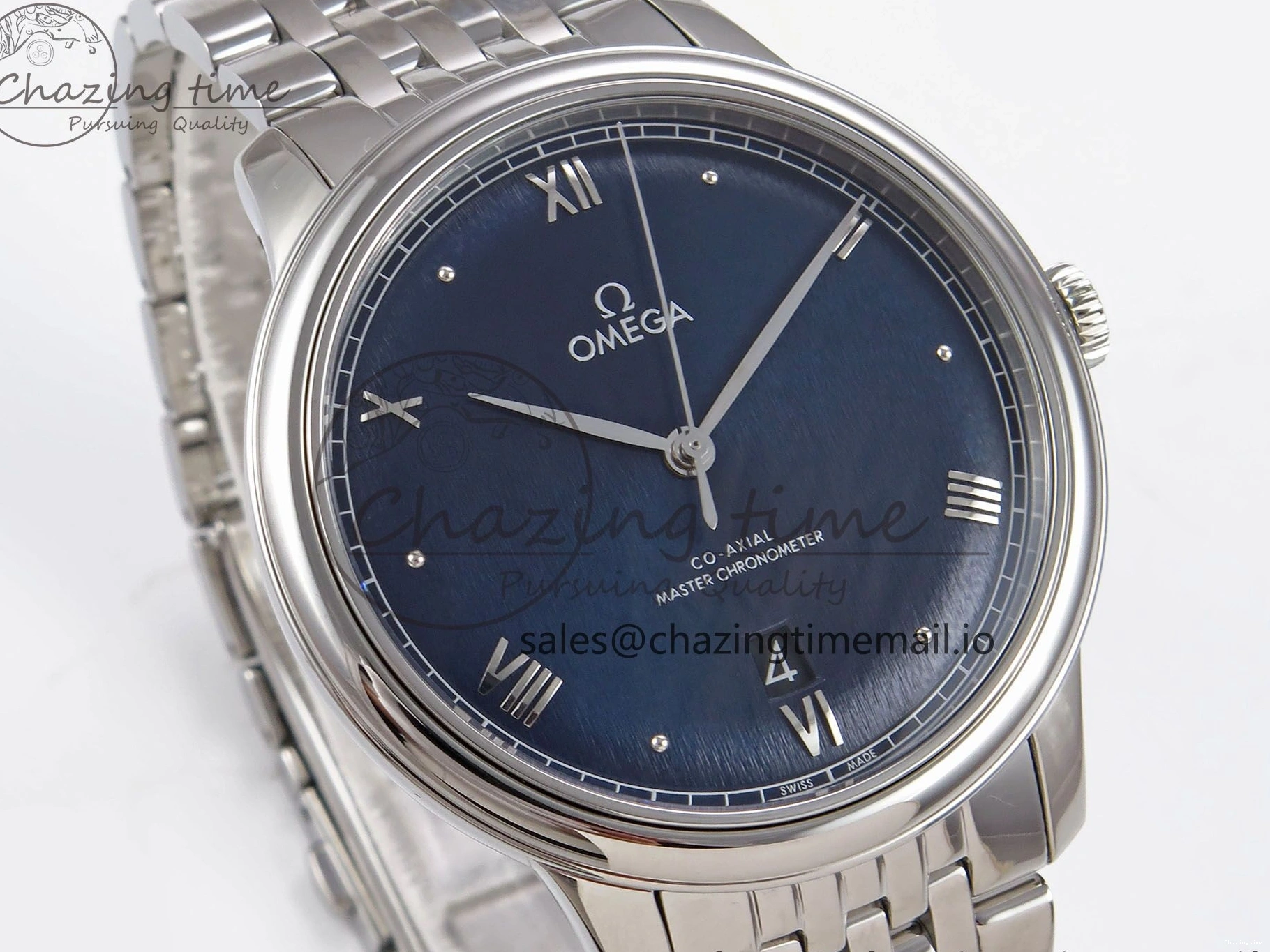 0317 Supportive De Ville Date SS VSF 1:1 Best Edition Blue Dial on SS Bracelet A 7700